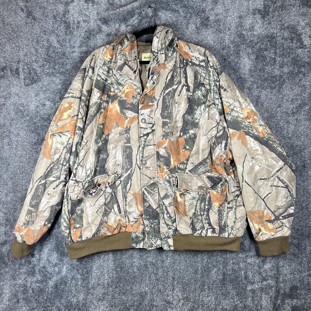 Outfitters Ridge Jacket Mens 3XL Fusion 3D Camo Canvas Quilted Hunting Bomber